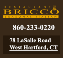 Restaurant Bricco West Hartford CT Curbside Take Away Menu