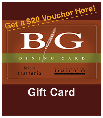 billygrant gift cards for Bricco Trattoria and Restaurant Bricco